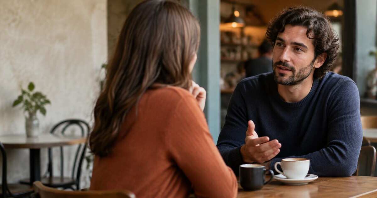 A person writing a considerate message to end a dating conversation