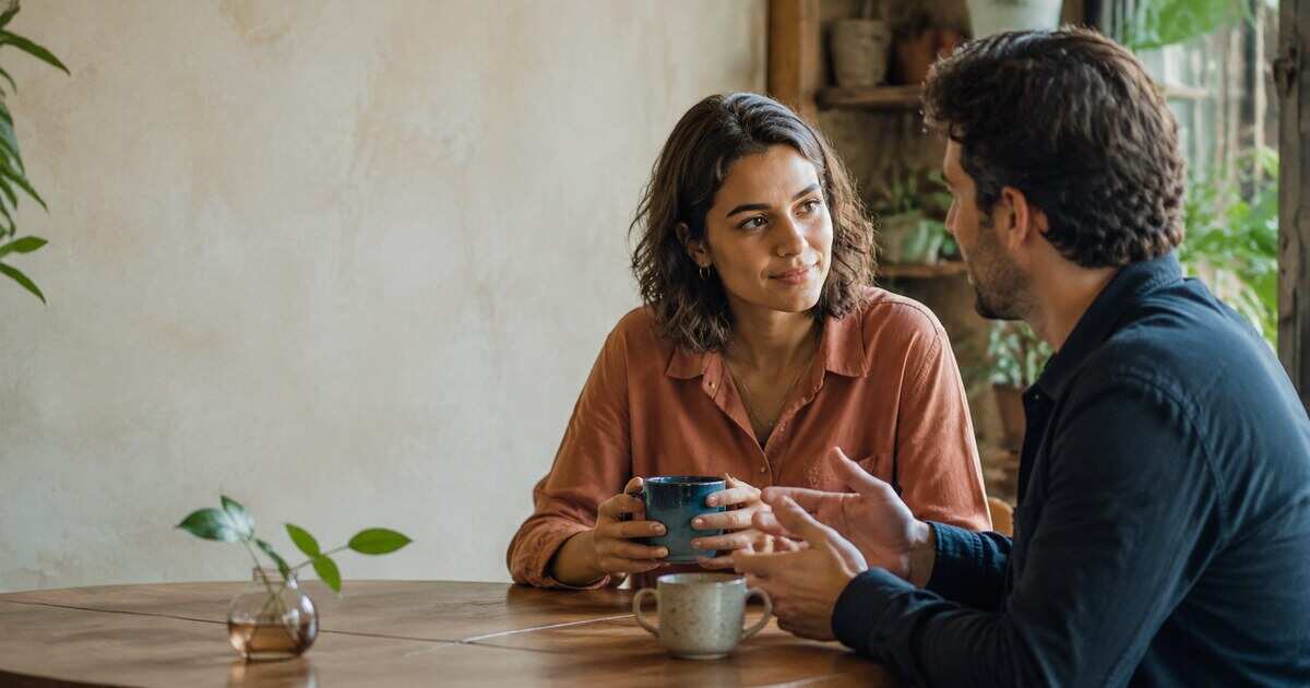 Two people discussing the pace and expectations of a new relationship