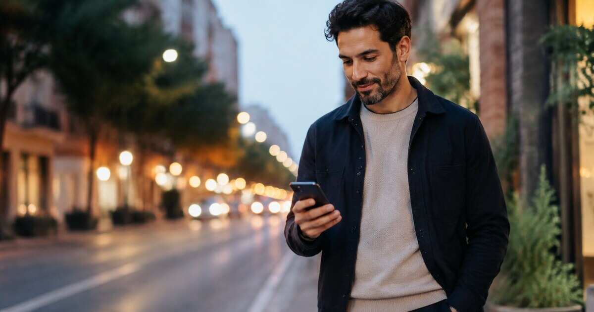 A person sending a thoughtful follow-up text after a date